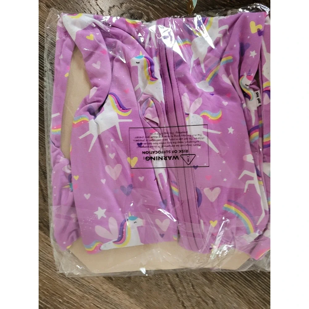 Little Sleepies Sienna's Unicorns Bamboo Viscose Zippy Purple 3-6 Months NEW #4